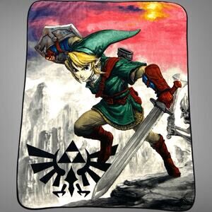 Nintendo The Legend of Zelda Link Throw Blanket Large Rare 2015